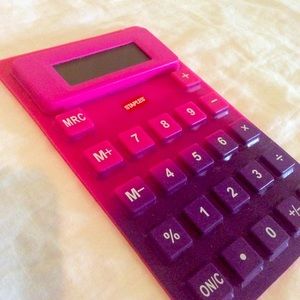 Pink and purple calculator